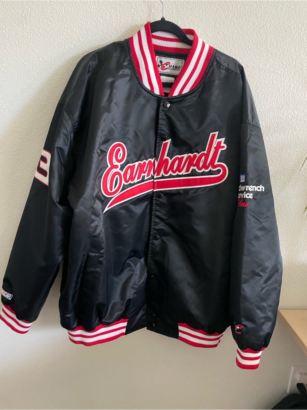 Chase Authentics Black Jacket with Red & White Ribbed Collar - Picture 7 of 8